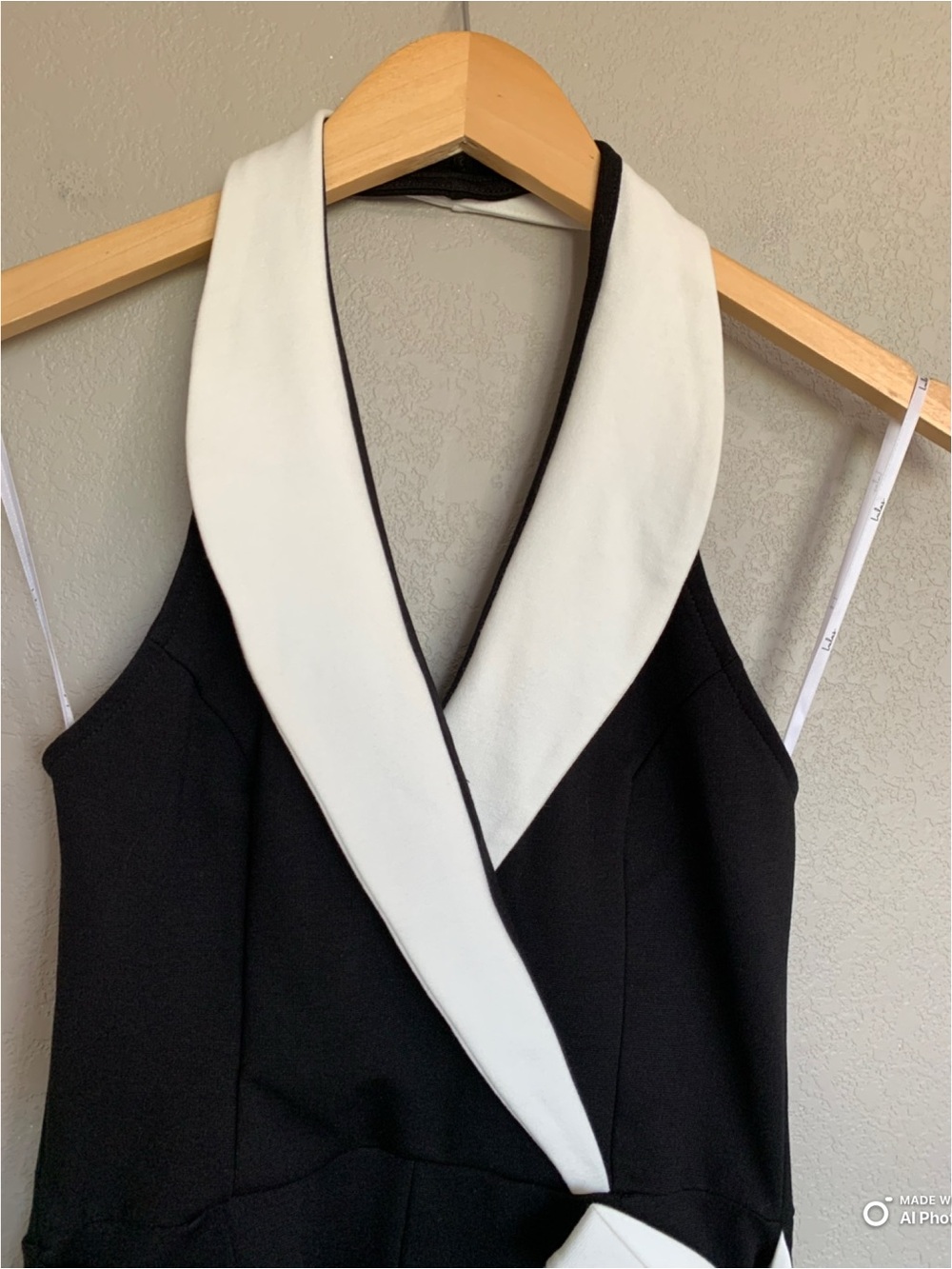 Lulus XS Cutest Poise Black Color Block Collared Halter Wrap Skort Romper NWT - Picture 5 of 17